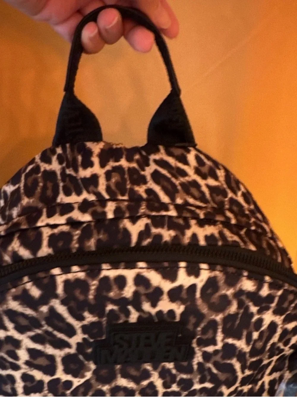 Steve Madden Brown Tan and Black Leopard Print Backpack